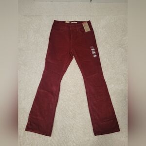 Levis Dark Red Corduroy Flare Pants